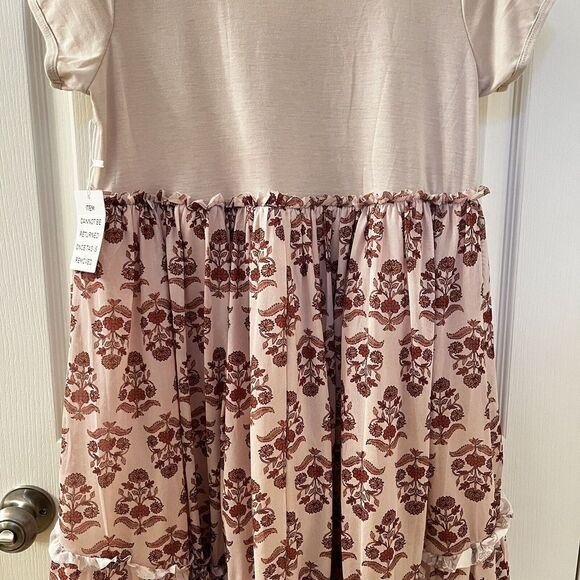 Joyfolie Mia Joy Lorelei Dress in Ecru Block Print Girls Size 14 NWT - Picture 14 of 16